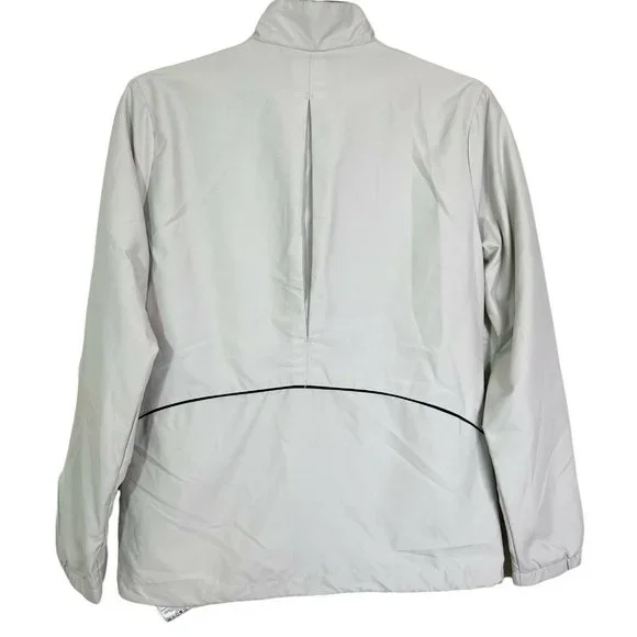 Nike Golf Womens Long Sleeves Full Zip Mock Neck Windbreaker Jacket Size S Cream - Picture 2 of 12